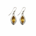 Citrine Dangle Oval Earrings