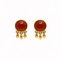 Carnelian Gold Dangle Earrings