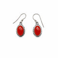 Carnelian Oval Dangle Earrings