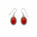 Carnelian Oval Dangle Earrings
