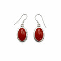 Carnelian Oval Dangle Earrings