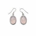 Rose Quartz Oval Dangle Earrings