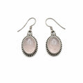 Rose Quartz Oval Dangle Earrings
