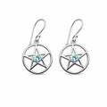 Swiss Blue Topaz Silver Star Earrings