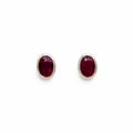 Oval Ruby Stud Earrings