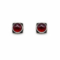 Garnet Square Stud Earrings