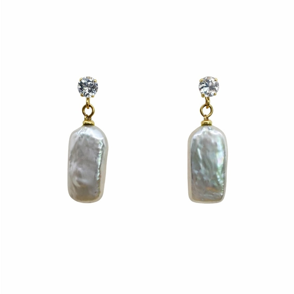 Freshwater Baroque Pearl Dangle Stud Earrings