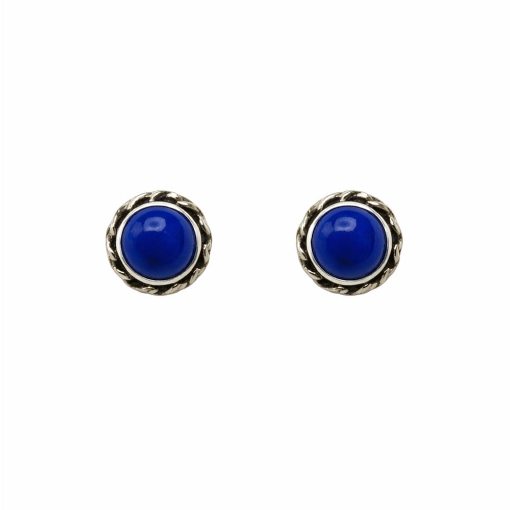Lapis Swirl Stud Earrings