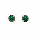 Green Chalcedony Circle Swirl Stud Earrings
