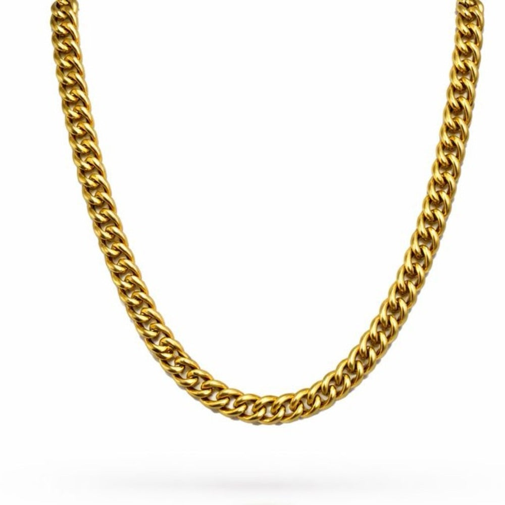4mm Gold Cuban Link Chain w/ Box Chain