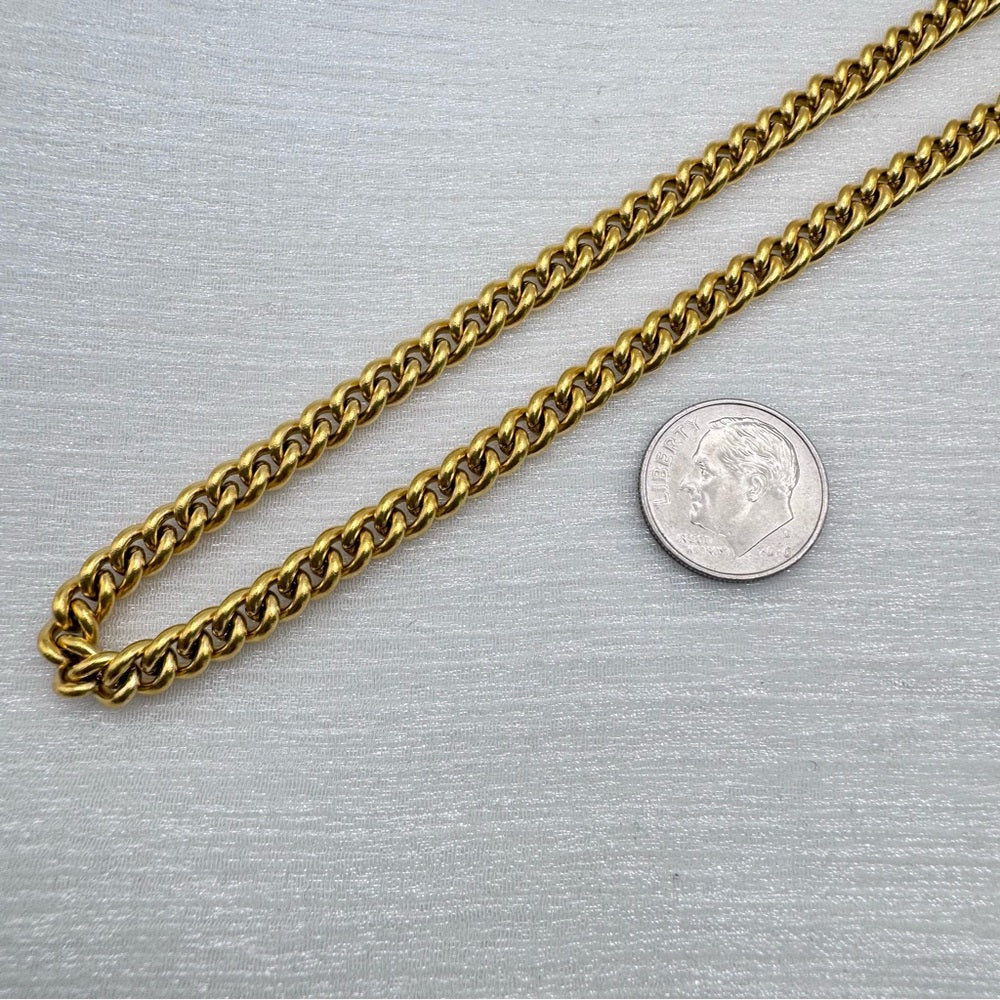 4mm Gold Cuban Link Chain w/ Box Chain