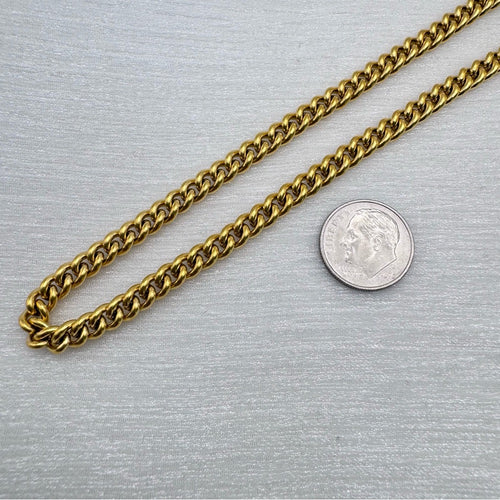 4mm Gold Cuban Link Chain w/ Box Chain