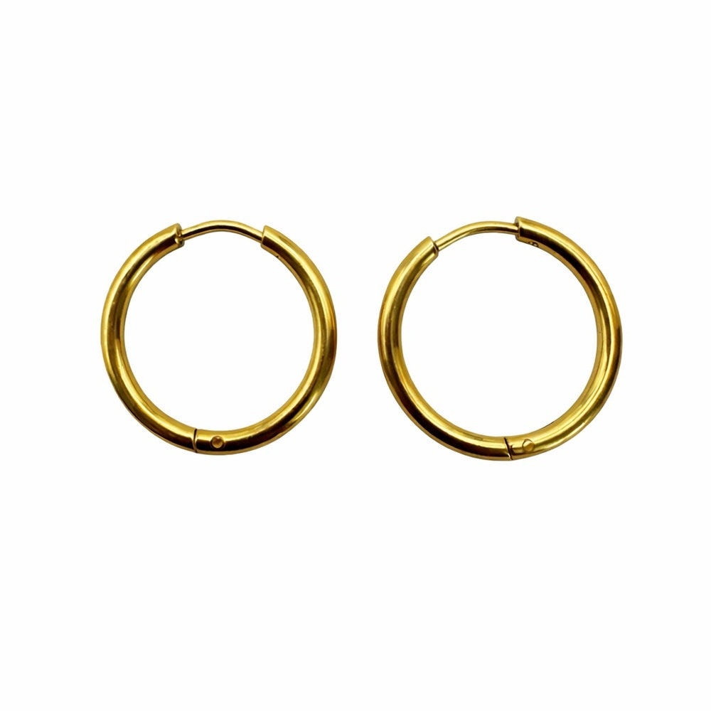19mm | Hoop/ Huggie Earrings - Gold (#45)