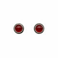 Round Braided Carnelian Stud Earrings