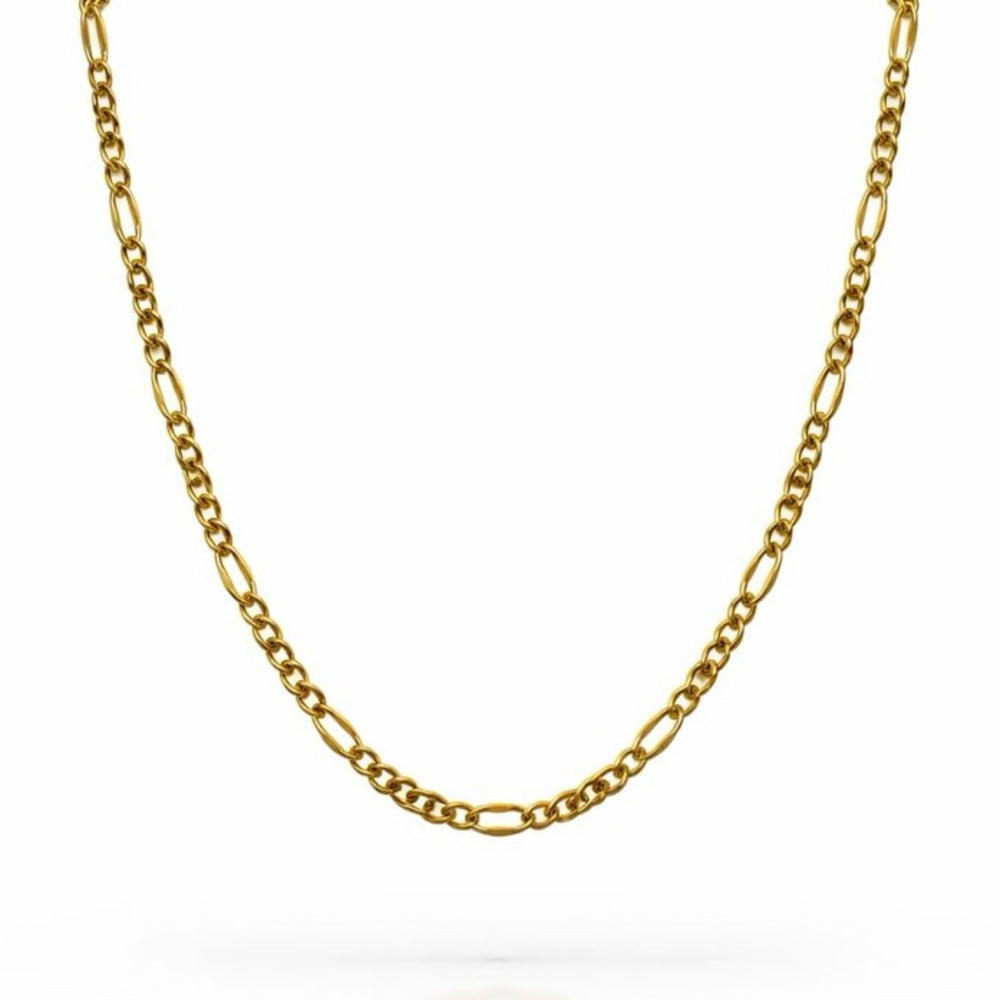 3mm Gold Extended Figaro Link Chain