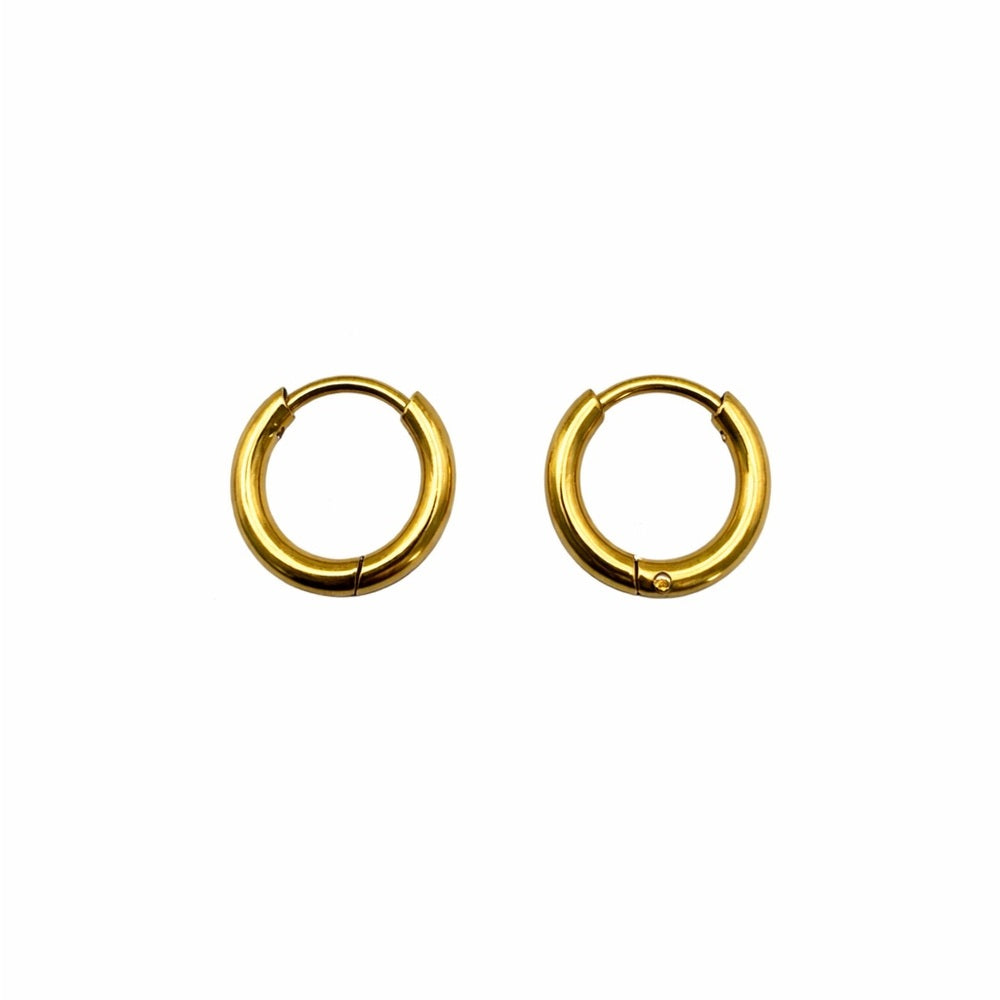 11mm | Hoop/ Huggie Earrings - Gold (#41)