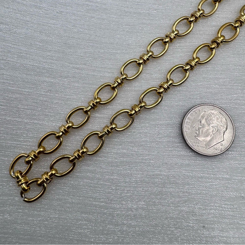 7mm Gold Figure 8 Paperclip Link Chain