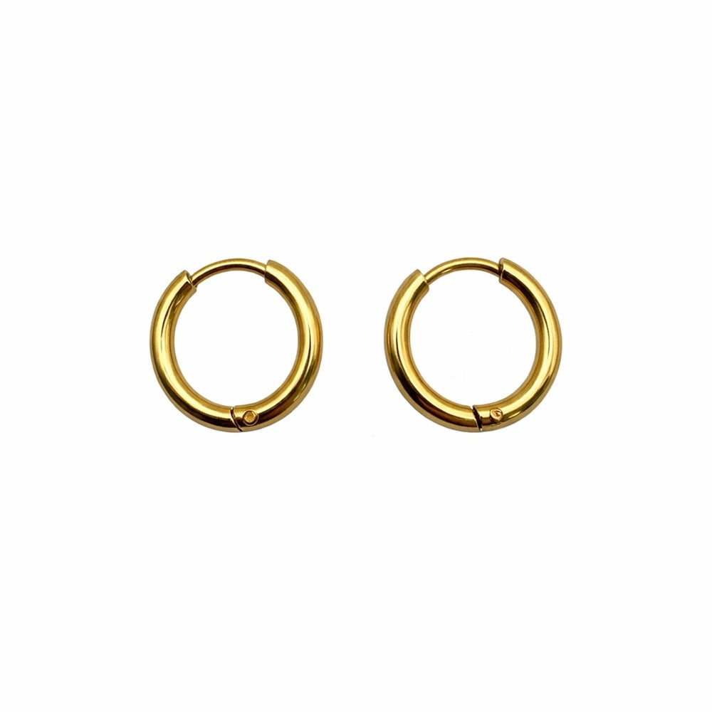 12.5mm | Hoop/ Huggie Earrings - Gold (#42)