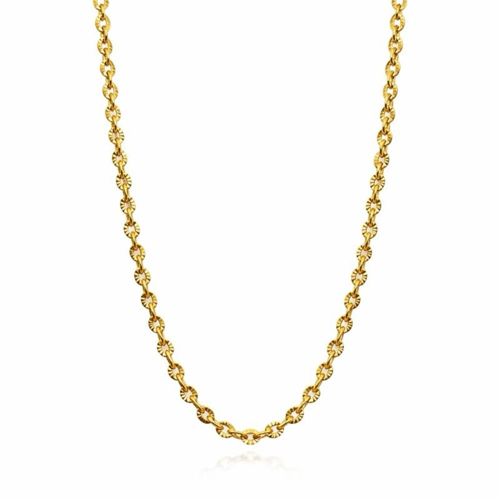 3mm Gold Stainless Steel Diamond Cut Oval Link Cable Chain