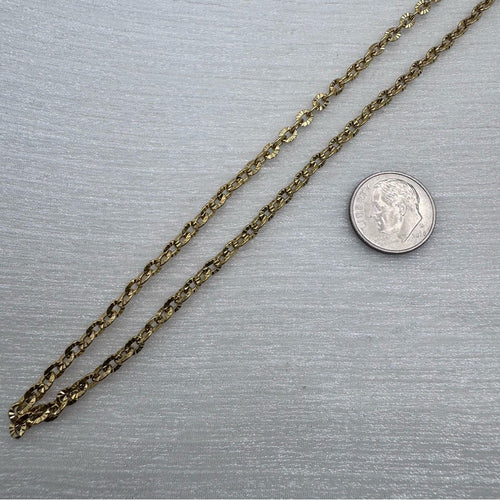3mm Gold Stainless Steel Diamond Cut Oval Link Cable Chain