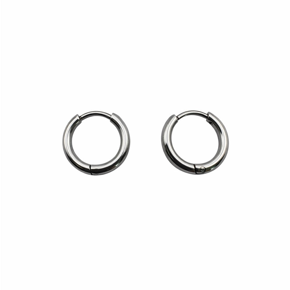 12.5mm | Hoop/ Huggie Earrings - Silver (#42)