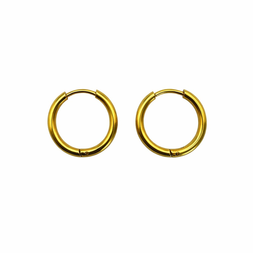 17.5mm | Hoop/ Huggie Earrings - Gold (#44)