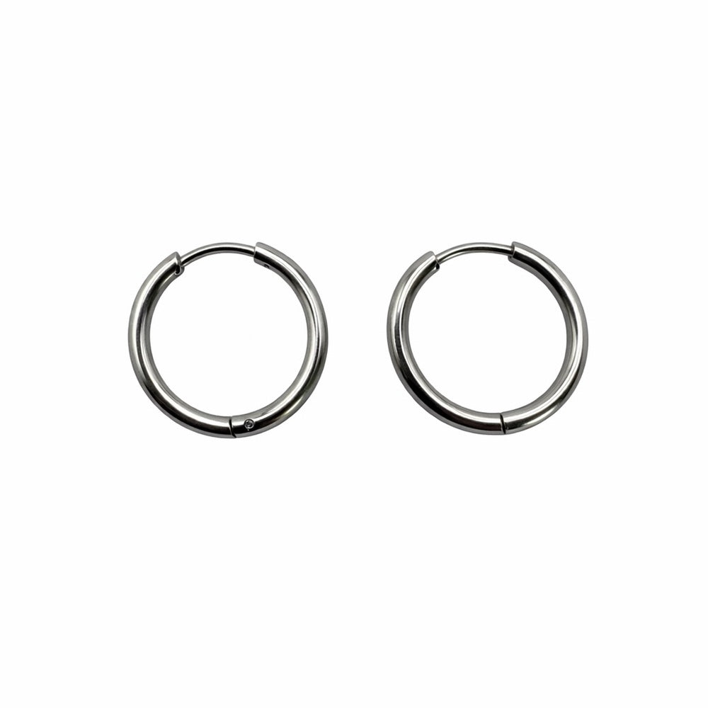 19mm | Hoop/ Huggie Earrings - Silver (#45)