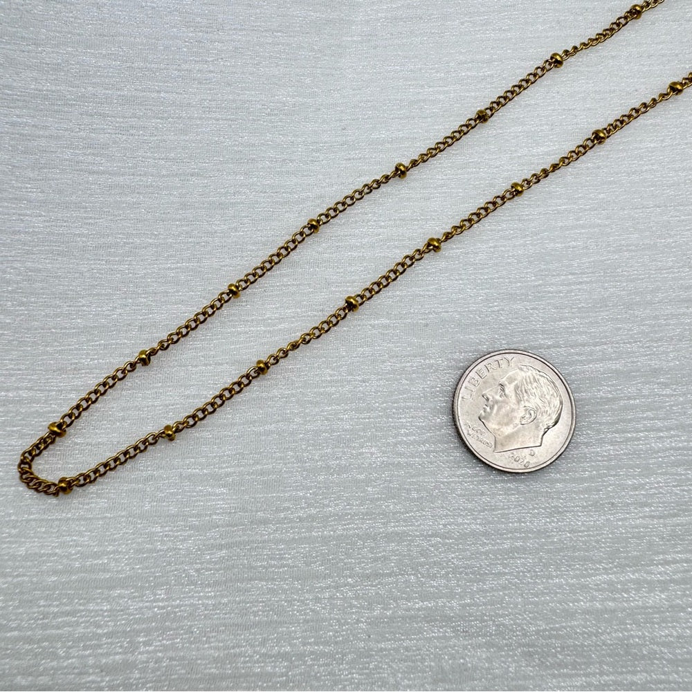 1.5mm Gold Beaded Curb Link Chain