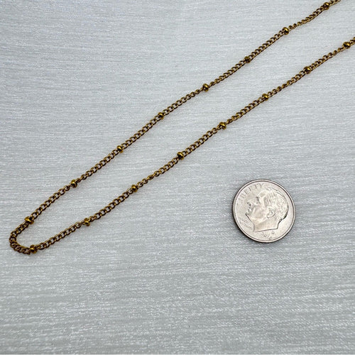 1.5mm Gold Beaded Curb Link Chain