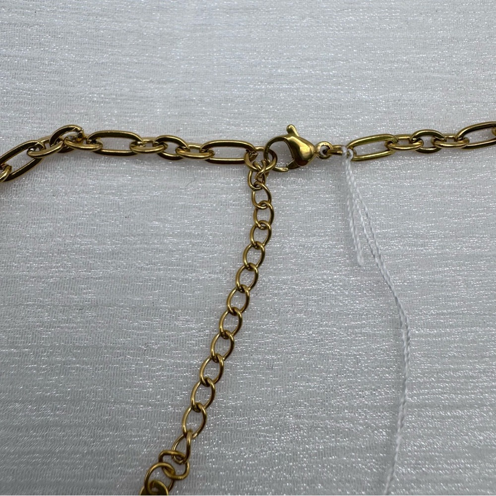 4mm Gold Mixed Rolo & Paperclip Link Chain
