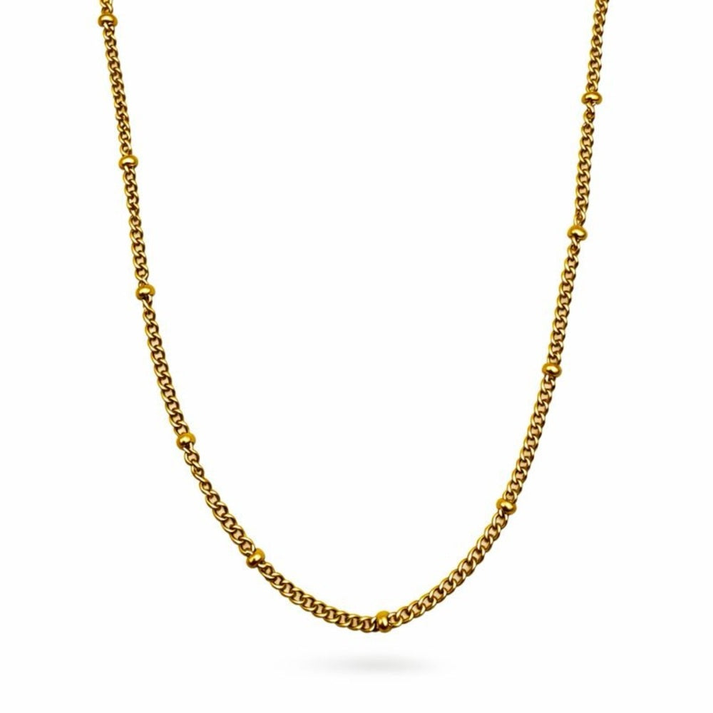 1.5mm Gold Beaded Curb Link Chain