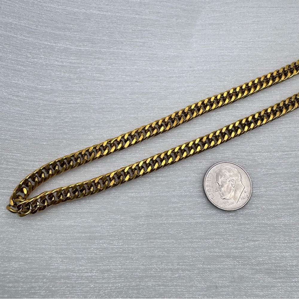 5.5mm | Gold | Stainless Steel | Curb Link Chain