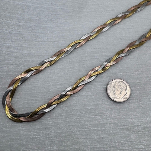 5mm Tricolor Braided Herringbone Link Chain