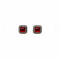 Square Carnelian Stud Earrings