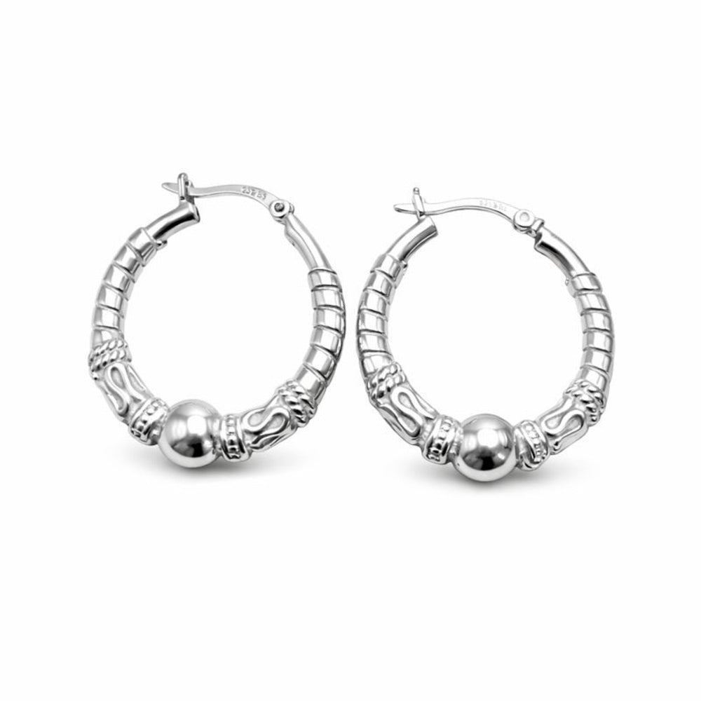 Silver Twist Hoop Earrings