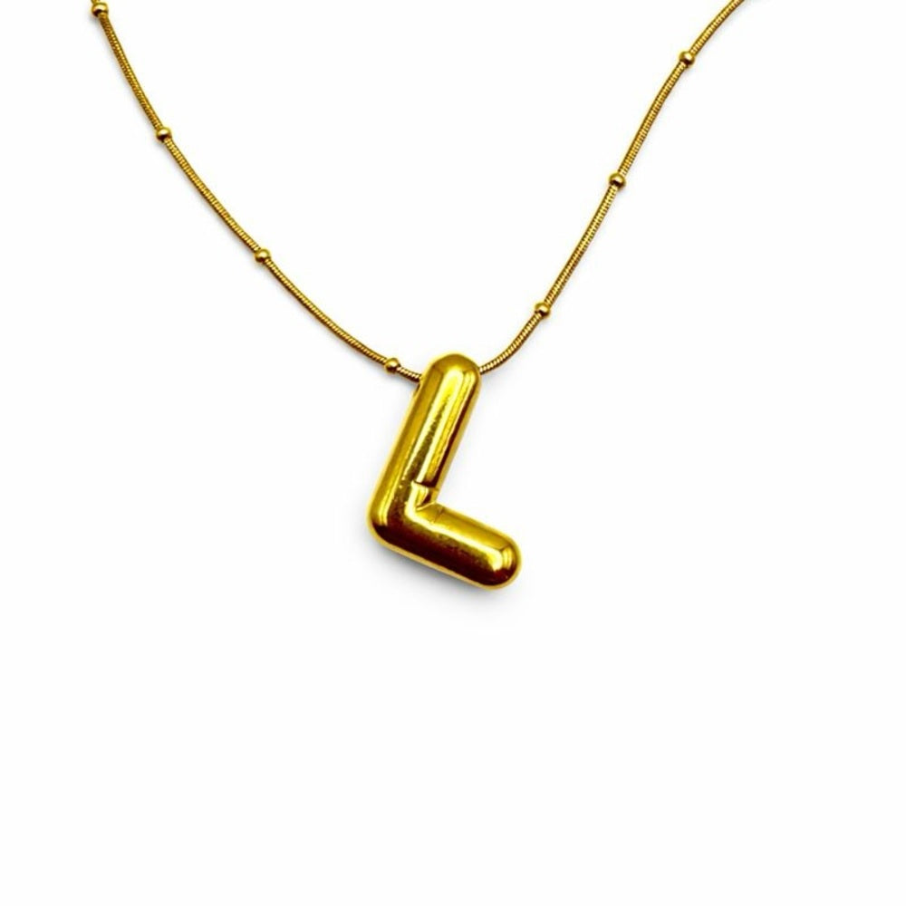 Stainless Steel Satellite Chain “L” Necklace