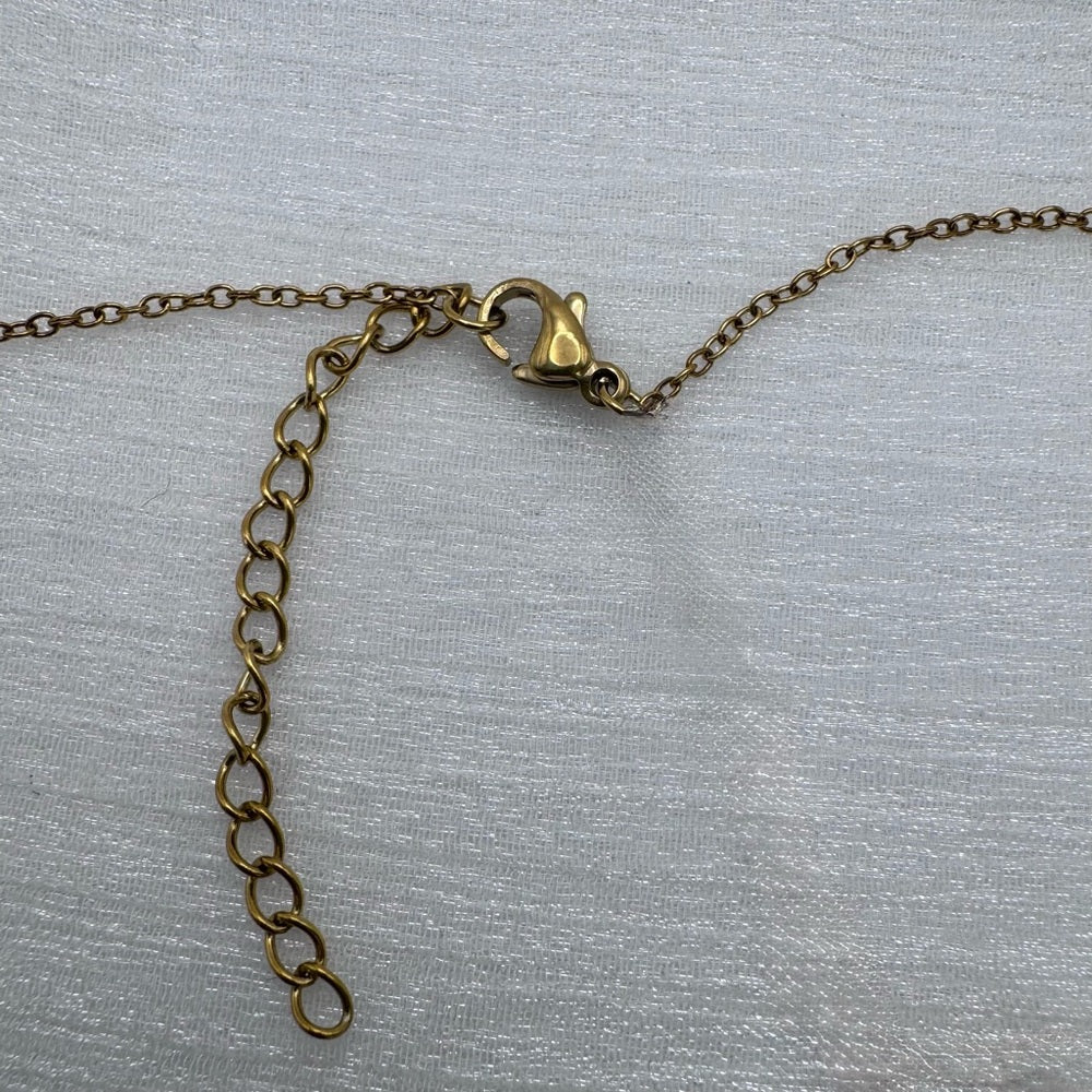 Stainless Steel Crystal “K” Necklace