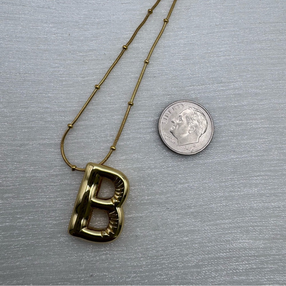 Stainless Steel Satellite Chain “B” Necklace