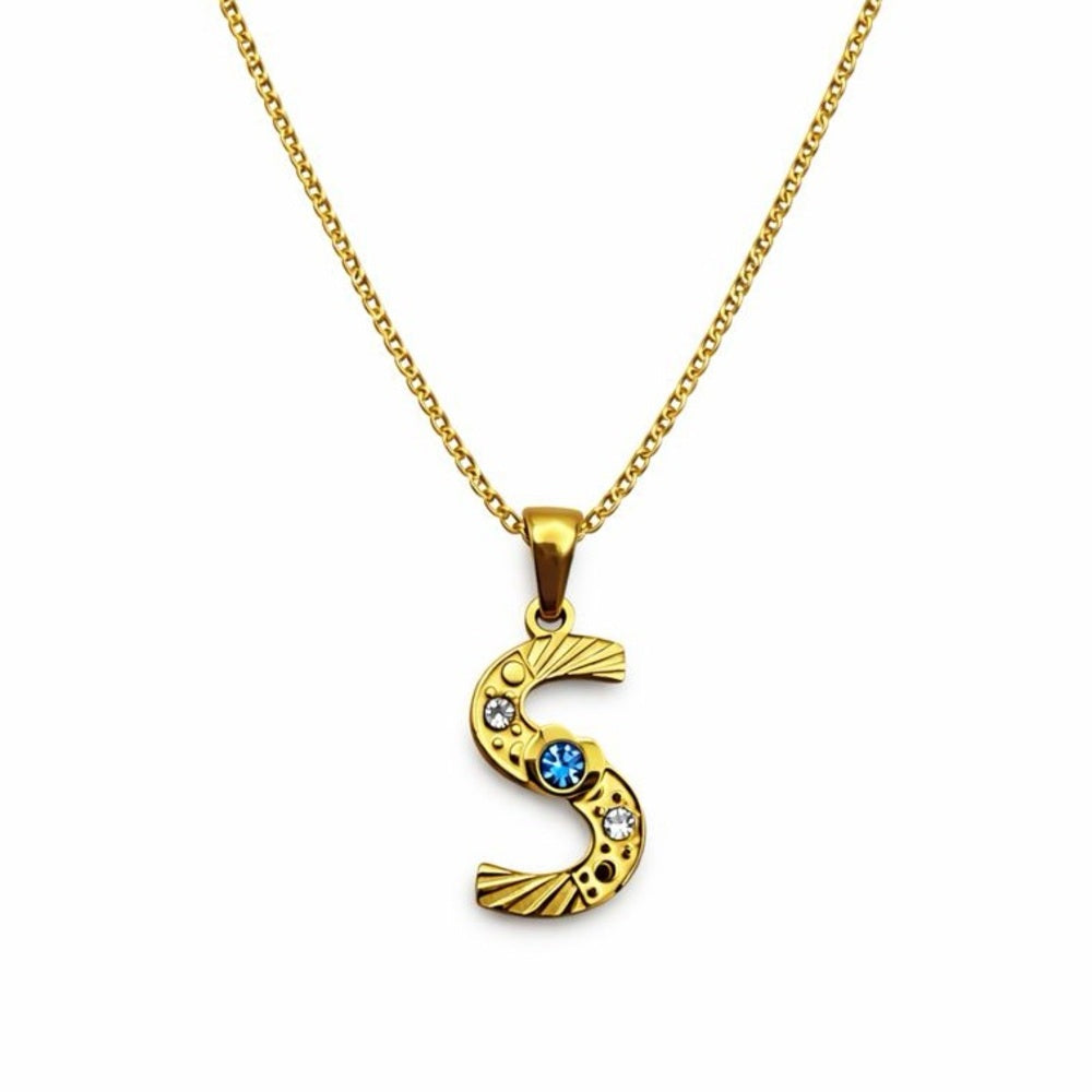 Stainless Steel Crystal “S” Necklace
