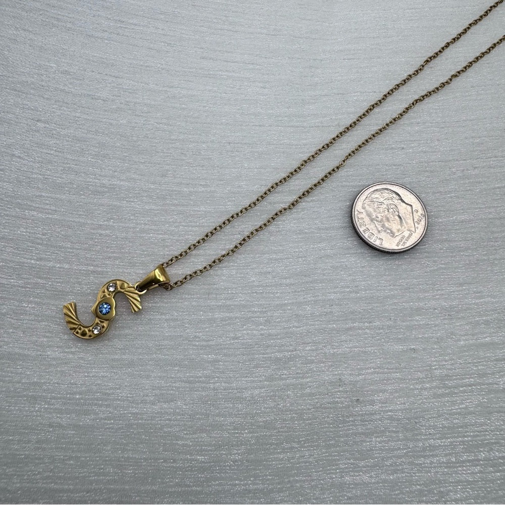 Stainless Steel Crystal “S” Necklace