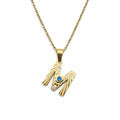 Stainless Steel Crystal “M” Necklace