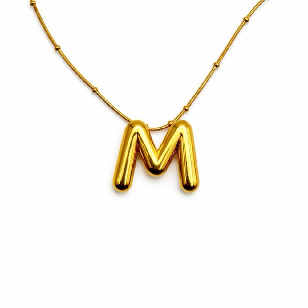 Stainless Steel Satellite Chain “M” Necklace
