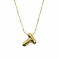 Stainless Steel Satellite Chain “T” Necklace