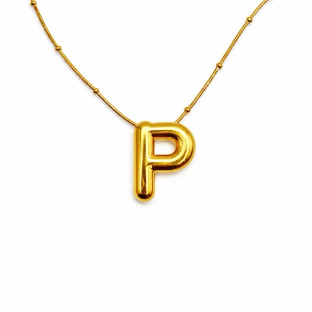 Stainless Steel Satellite Chain “P” Necklace