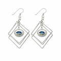 Evil Eye Triple Square Dangle Earrings