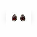 Purple Garnet Teardrop Braided Stud Earrings
