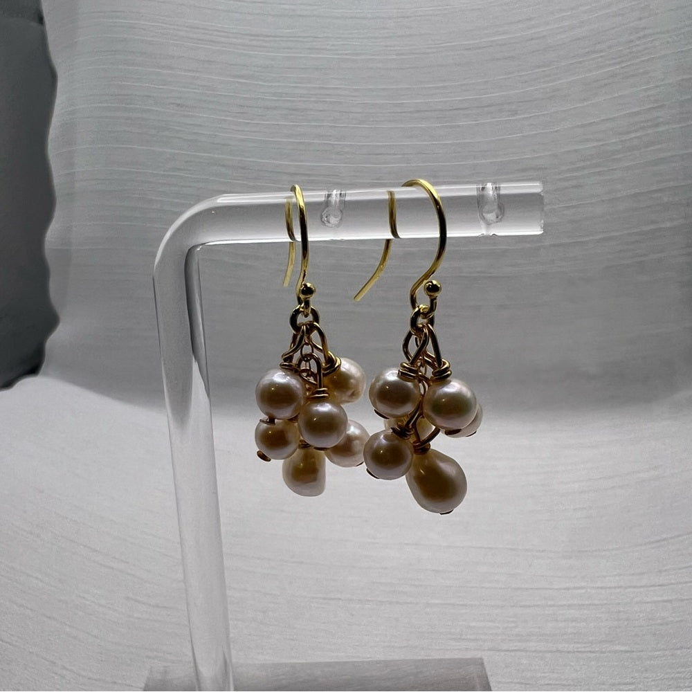 #9208 S925 Pearl Dangle Earrings