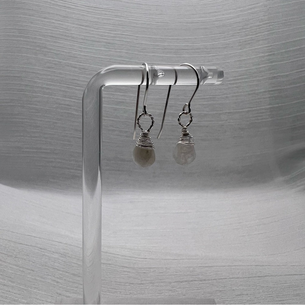 #9471 S925 Moonstone Wrapped Dangle Earrings