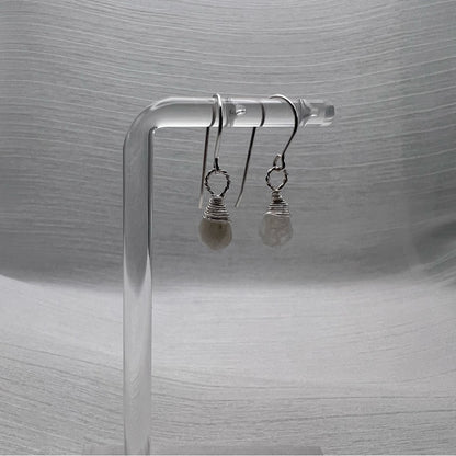 #9471 S925 Moonstone Wrapped Dangle Earrings