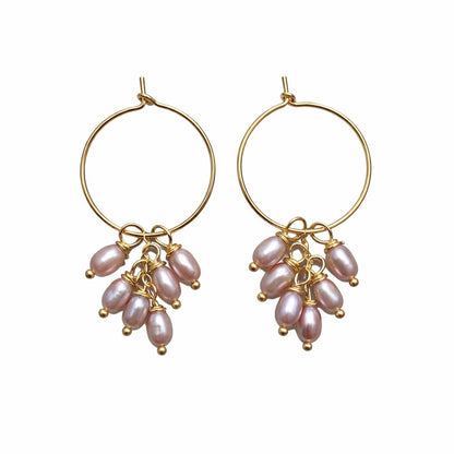 #1082 S925 Freshwater Pearl Dangle Earrings